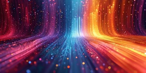 Abstract data stream visualising fast digital connections and fibre optic technology