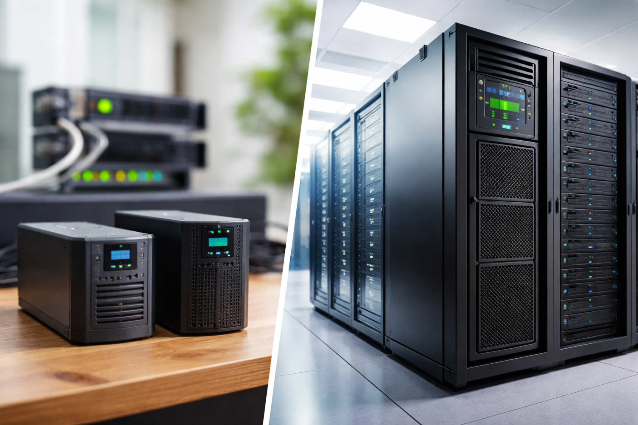 UPS systems and data centre server racks